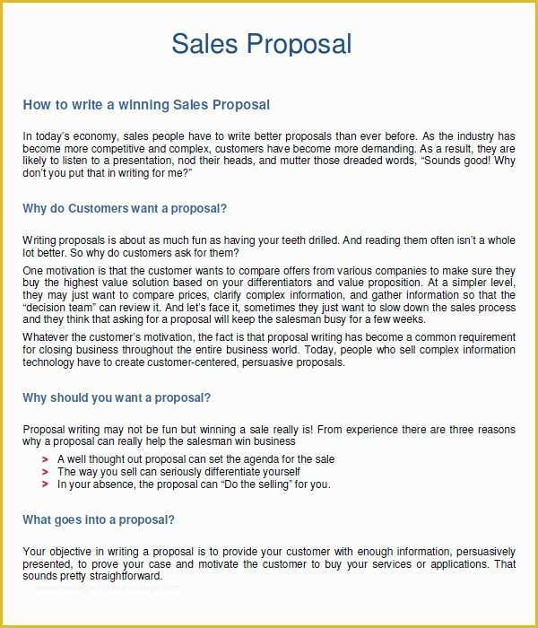 Sales Proposal Template Word Free Of 20 Sample Sales Proposal Templates – Pdf Word Psd