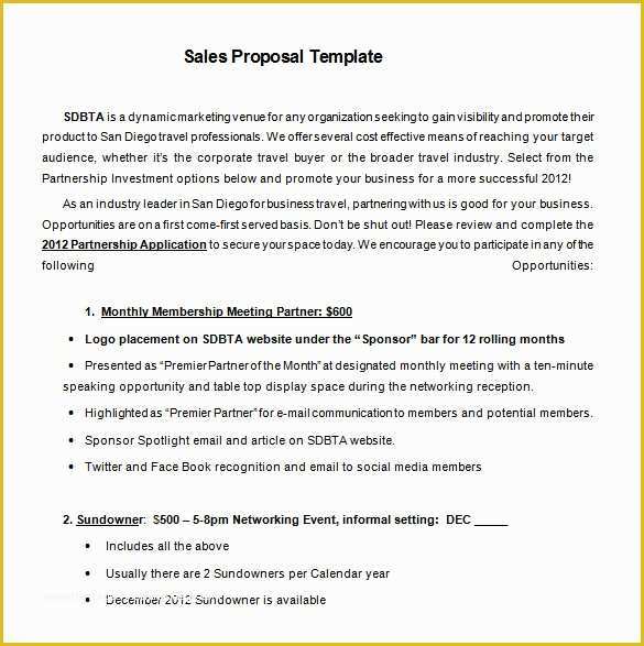 Sales Proposal Template Word Free Of Proposal Templates – 140 Free Word Pdf format Download