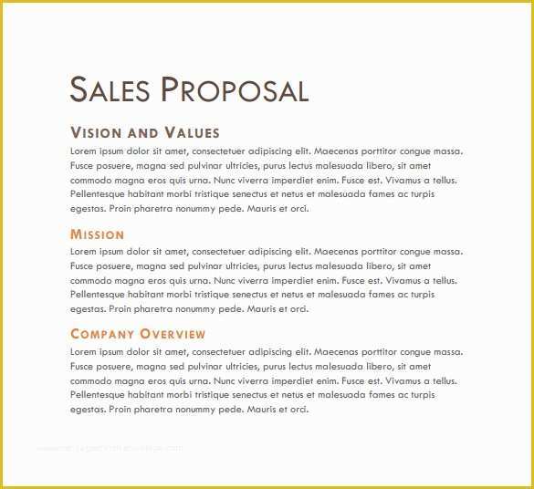 Sales Proposal Template Word Free Of Sales Proposal Template 13 Download Free Documents In