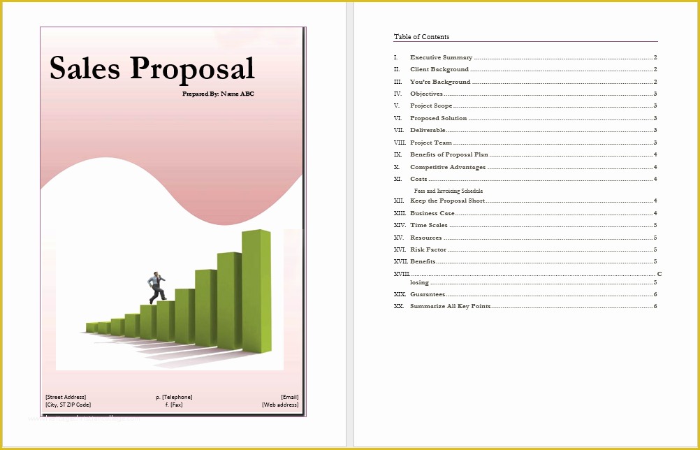Sales Proposal Template Word Free Of Sales Proposal Template Word Templates