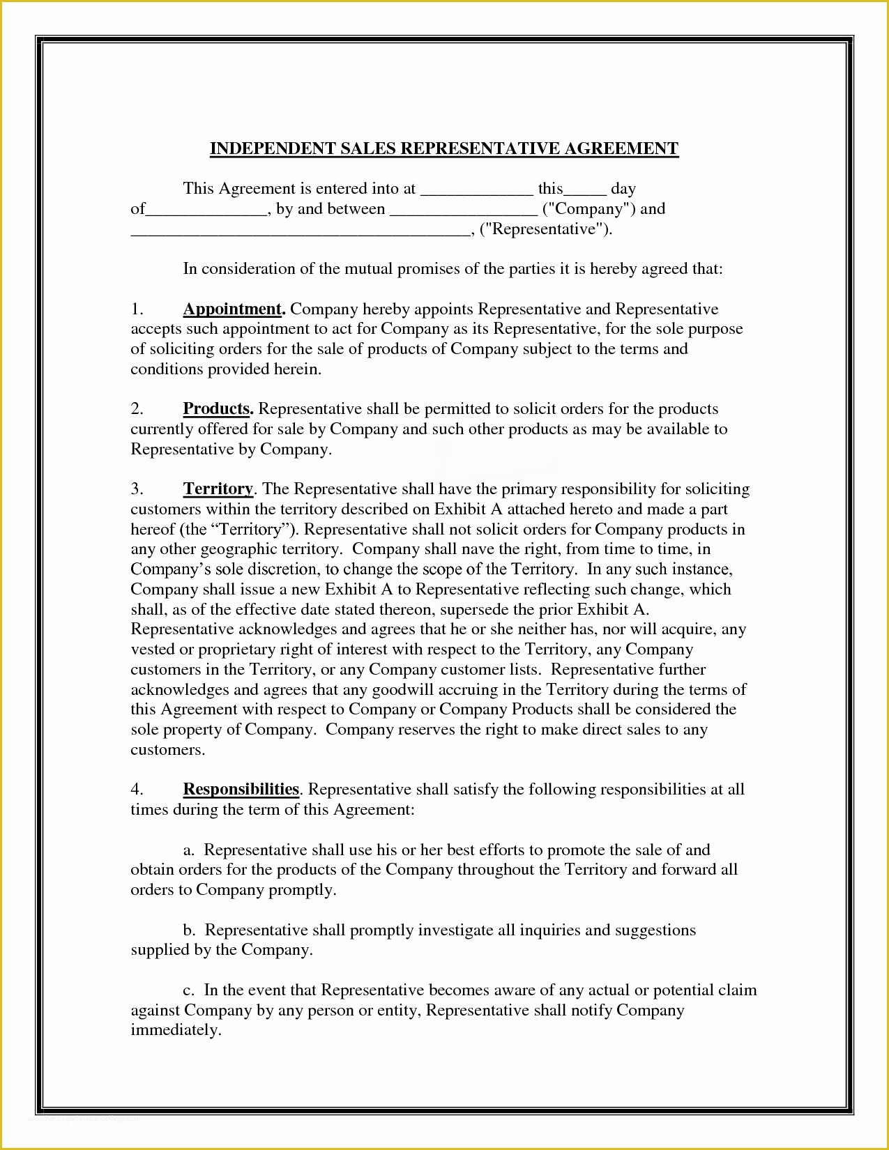 Sales Representative Agreement Template Free Of 10 Best Of Sales Representative Agreement Sample