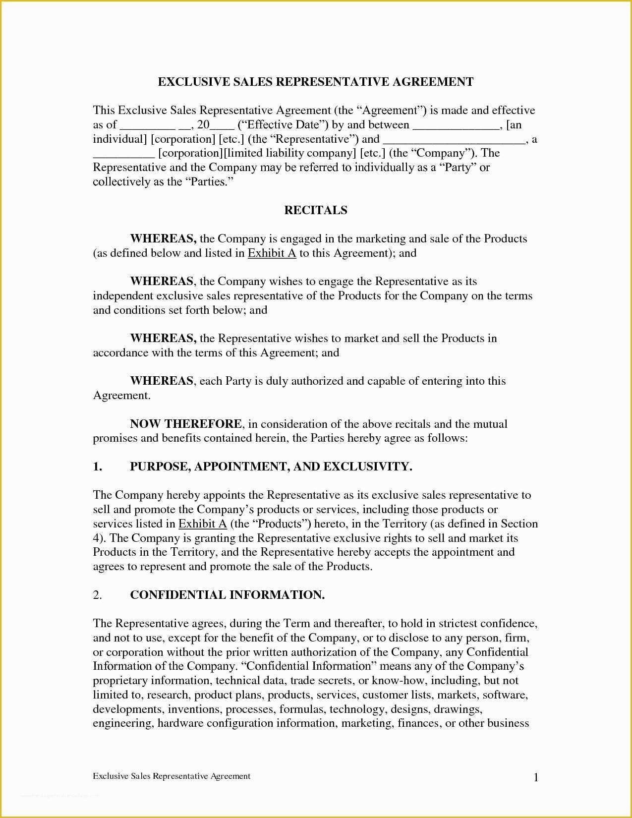 Sales Representative Agreement Template Free Of 43 Special Standard Independent Contractor Sales