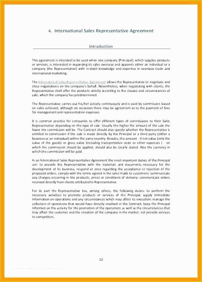 Sales Representative Agreement Template Free Of Independent Sales Representative Contract Template