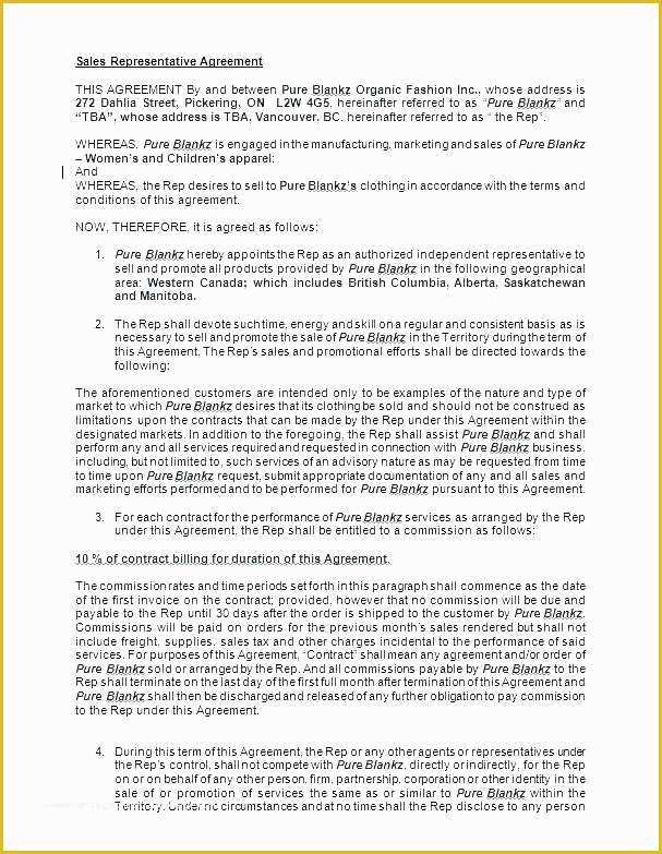 Sales Representative Agreement Template Free Of Sales Rep Agreement Template Mission Representative