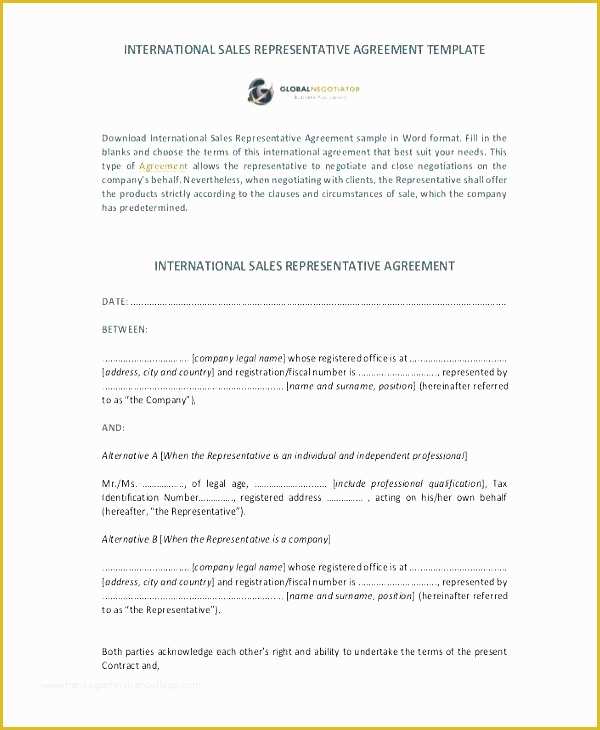 Sales Representative Agreement Template Free Of Sales Representative Agreement Template Free Pleasant