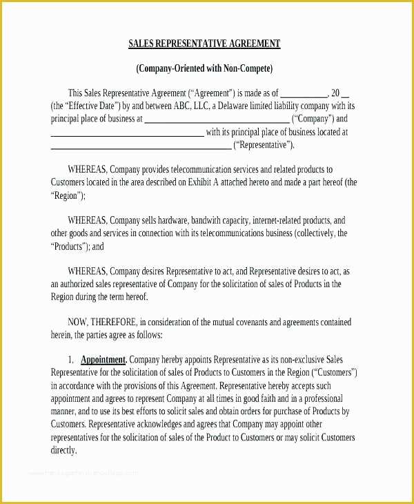 Sales Representative Agreement Template Free Of Sales Representative Agreement Template Free Pleasant