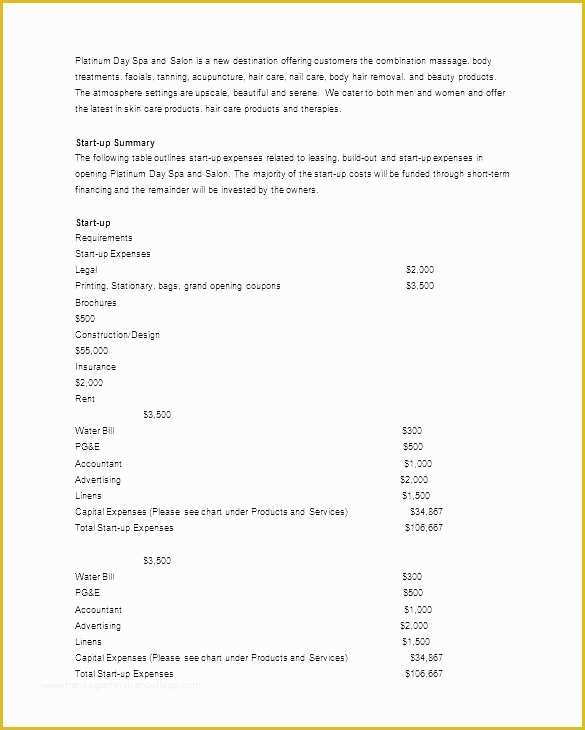 Salon Business Plan Template Free Of Business Plan for Salon Hair Salon Business Plan Free
