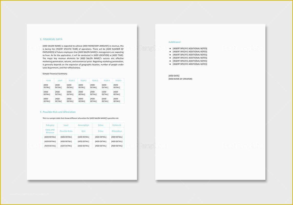 Salon Business Plan Template Free Of Salon Business Plan Template In Word Google Docs Apple Pages