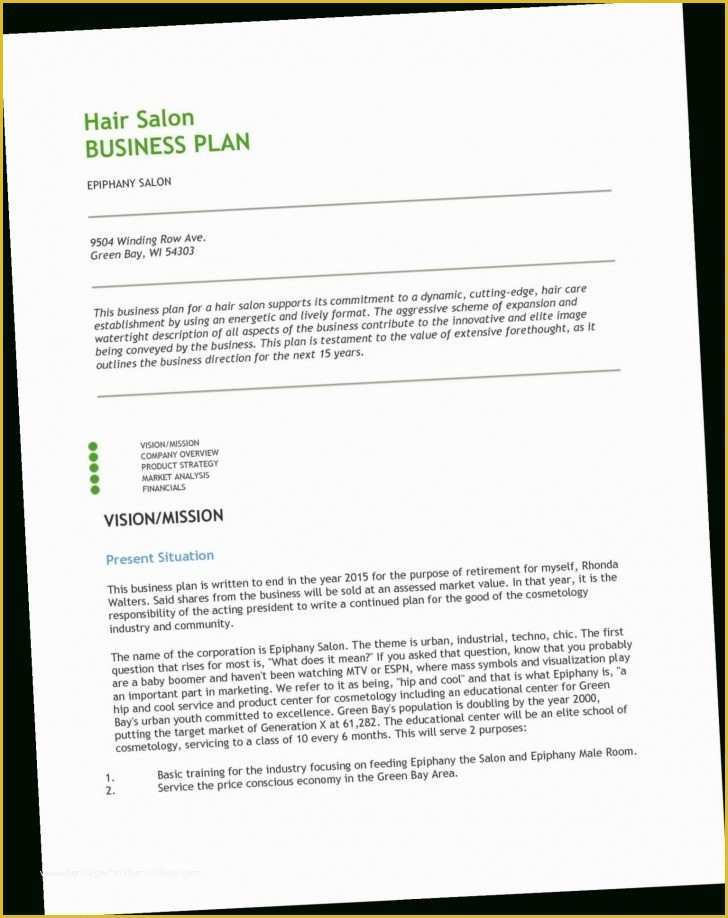 Salon Business Plan Template Free Of Spa Business Plan Template Day Financial Sales Proposal