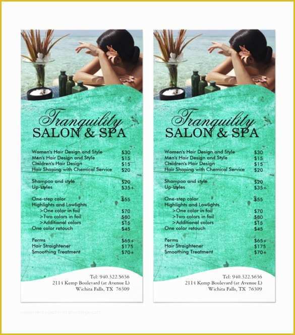 Salon Templates Free Download Of 24 Spa Menu Templates – Free Sample Example format