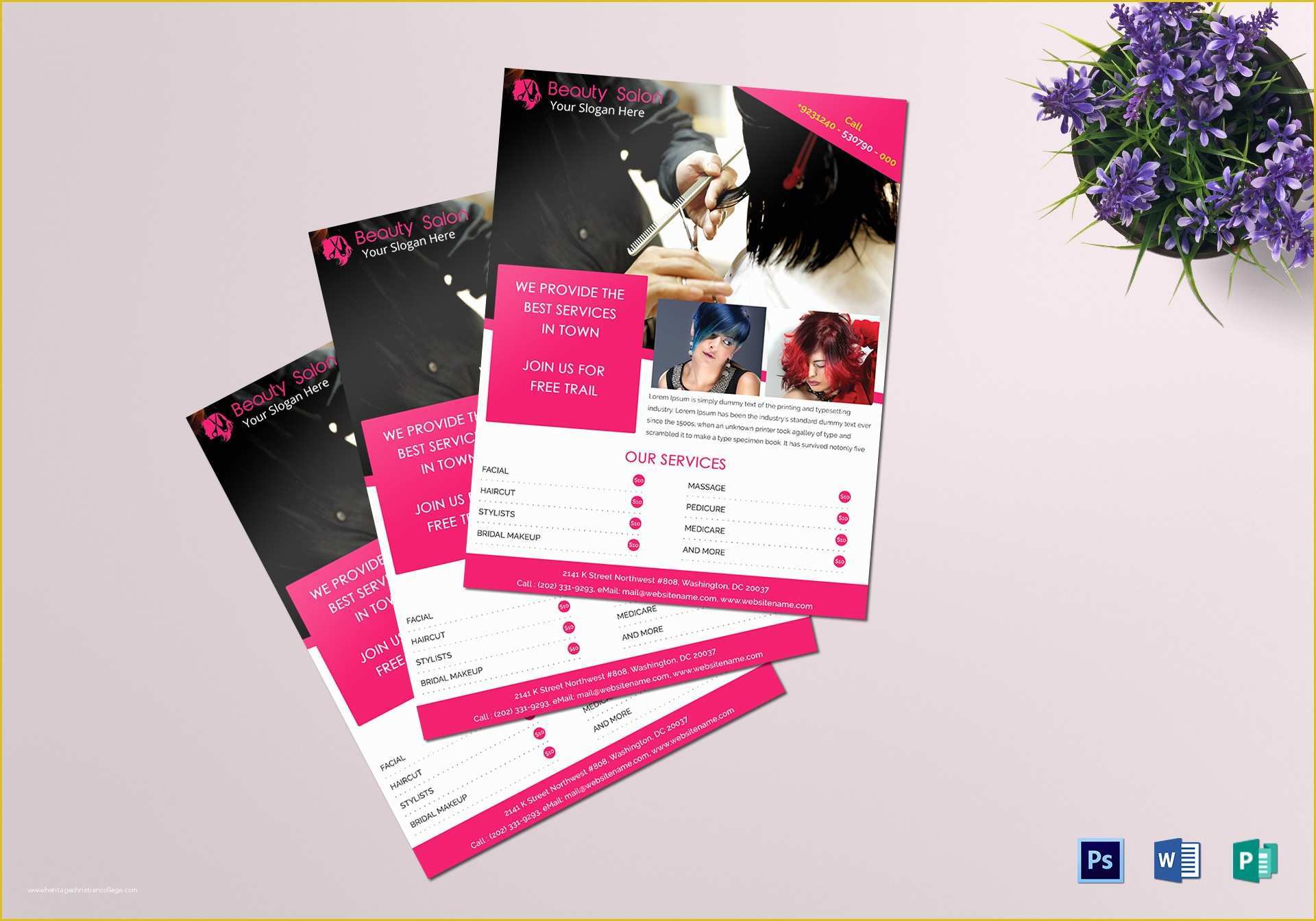 Salon Templates Free Download Of Beauty Salon Flyer Design Template In Psd Word Publisher