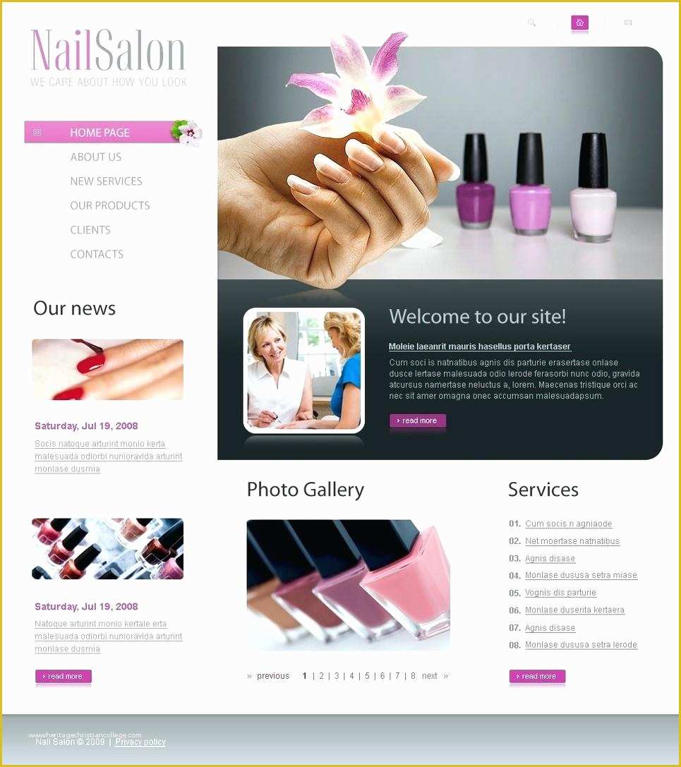 Salon Templates Free Download Of Hair Beauty Website Templates Fashion 2 Free Nail Salon
