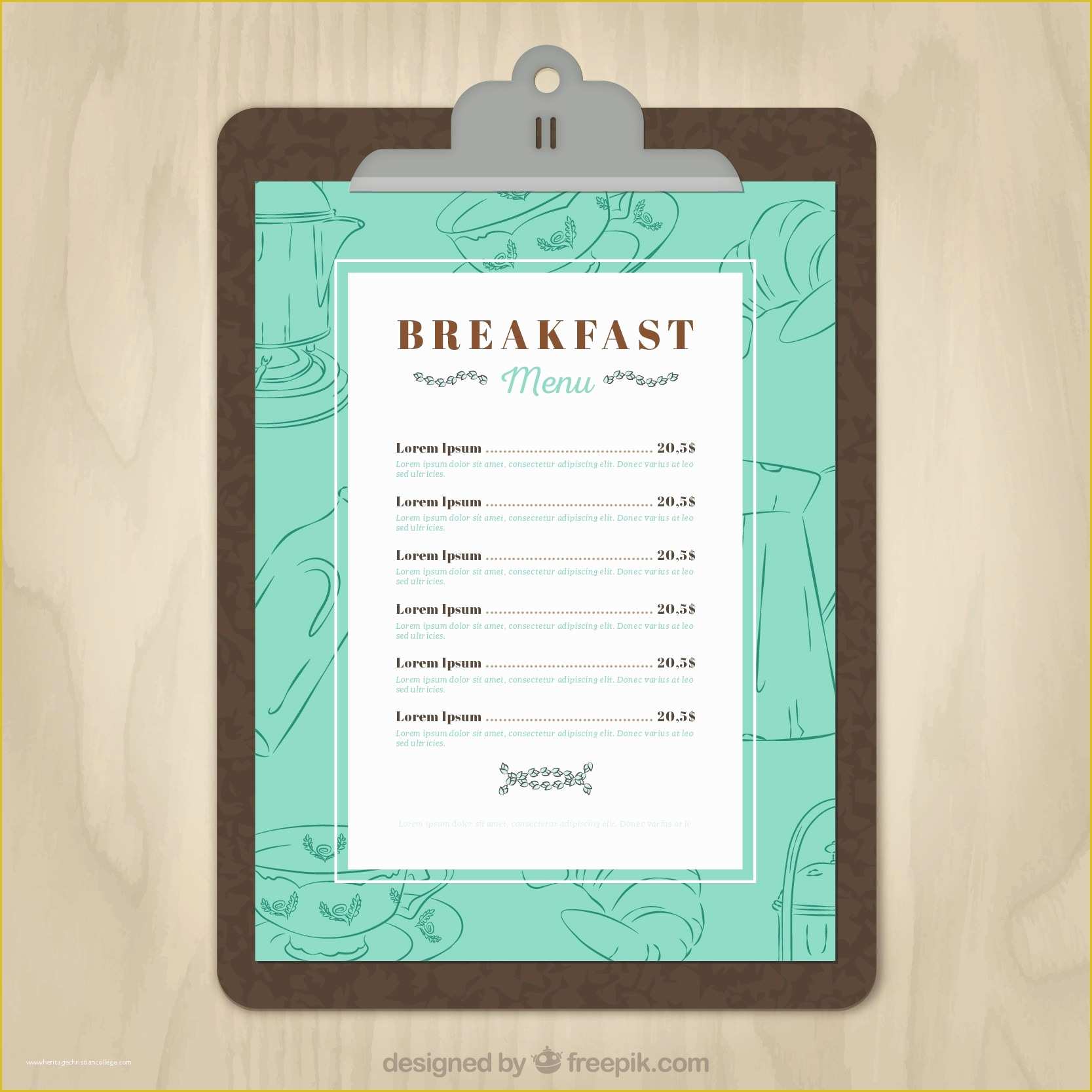 Sample Menu Template Free Of 11 Free Sample Breakfast Menu Templates Printable Samples