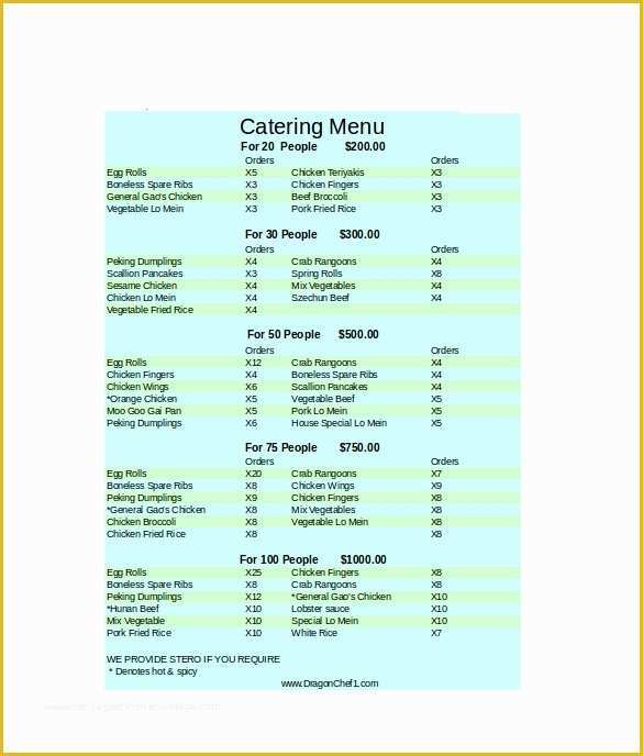 Sample Menu Template Free Of 23 Catering Menu Templates Ai Psd Google Docs Apple