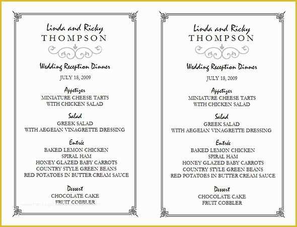 Sample Menu Template Free Of Wedding Menu Template 31 Download In Pdf Psd Word