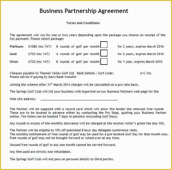 Sample Partnership Agreement Template Free Of 11 Sample Business Partnership Agreement Templates to