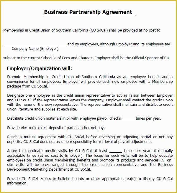 Sample Partnership Agreement Template Free Of Business Partnership Agreement 9 Download Documents In