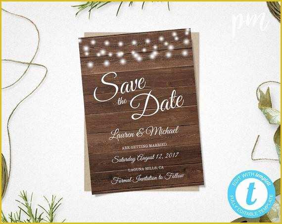 Save the Date Ae Template Free Download Of Rustic Save the Date Wedding Template Instant Download