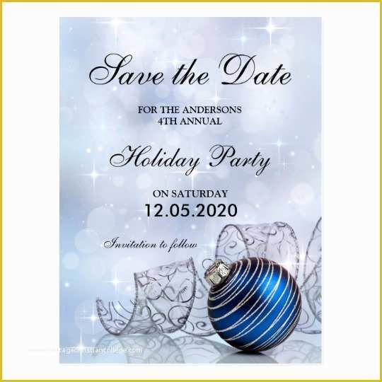 Save the Date Christmas Party Template Free Of Christmas and Holiday Party Save the Date Template