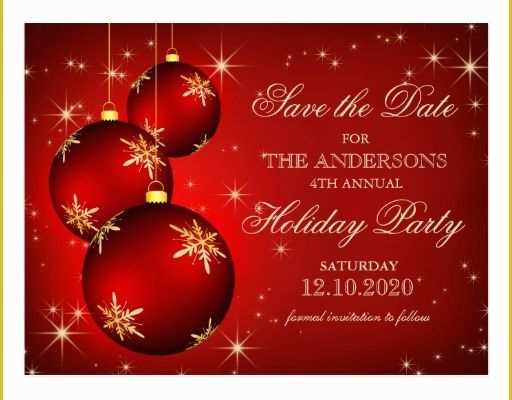 Save the Date Christmas Party Template Free Of Christmas Holiday Party Save the Date Postcard