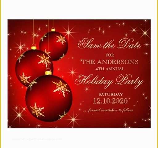 Save the Date Christmas Party Template Free Of Christmas Holiday Party Save the Date Postcard