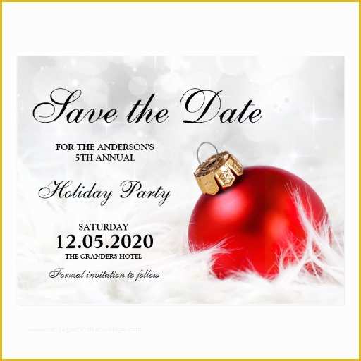 Save the Date Christmas Party Template Free Of Christmas Party Save the Date Templates Postcard