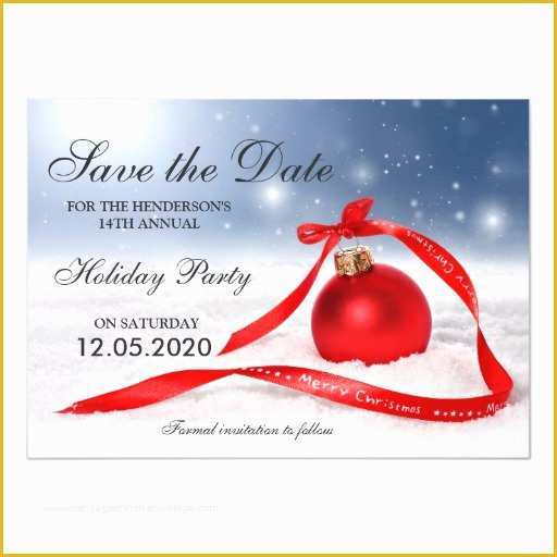 Save the Date Christmas Party Template Free Of Festive Holiday Party Save the Date Template Magnetic Card