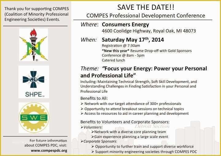 Save the Date Email Template Free Of Swe Detroit Save the Date Pes Professional