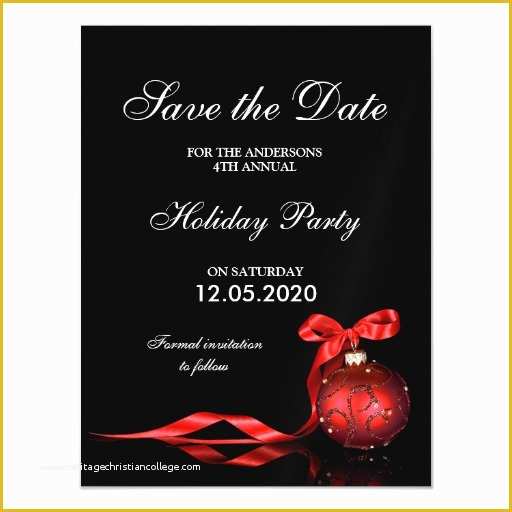 Save the Date Holiday Party Templates Free Of Elegant Christmas and Holiday Party Save the Date Magnetic