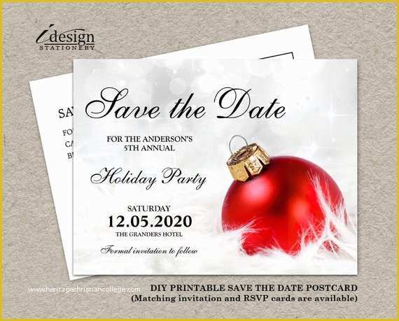 Save the Date Holiday Party Templates Free Of Items Similar to Christmas Party Invitation Save the Date
