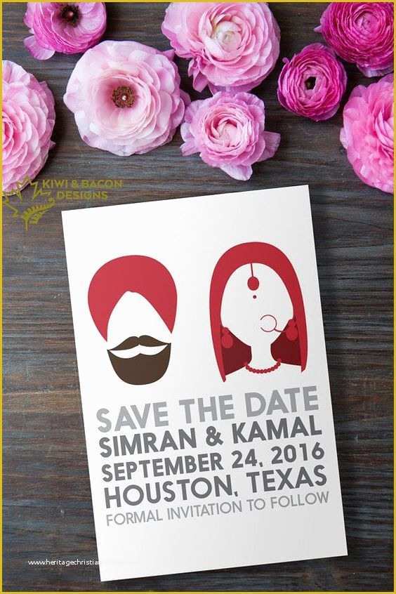 Save the Date Indian Wedding Templates Free Of Indian Sikh Punjabi Save the Date Indian Silhouette