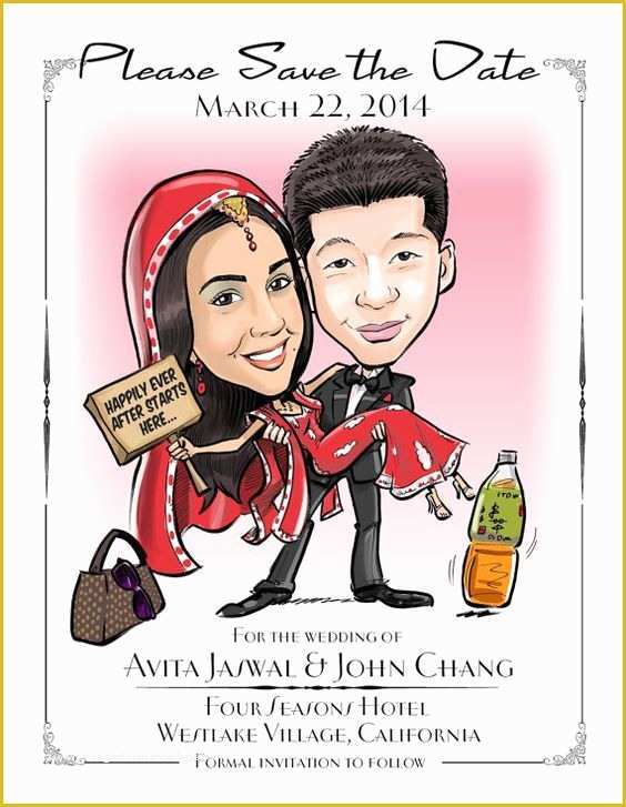 Save the Date Indian Wedding Templates Free Of Indian Wedding Caricature Save the Date Cards and Magnets
