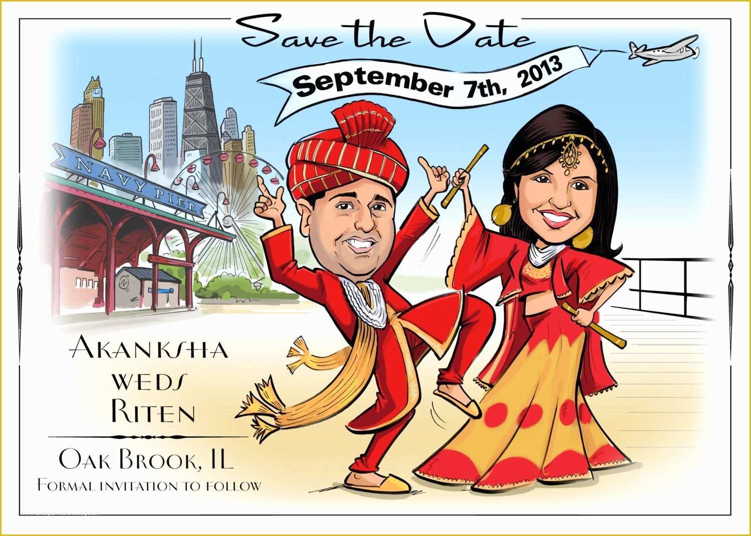 Save the Date Indian Wedding Templates Free Of Indian Wedding Cute Caricature Save the Date Cards and