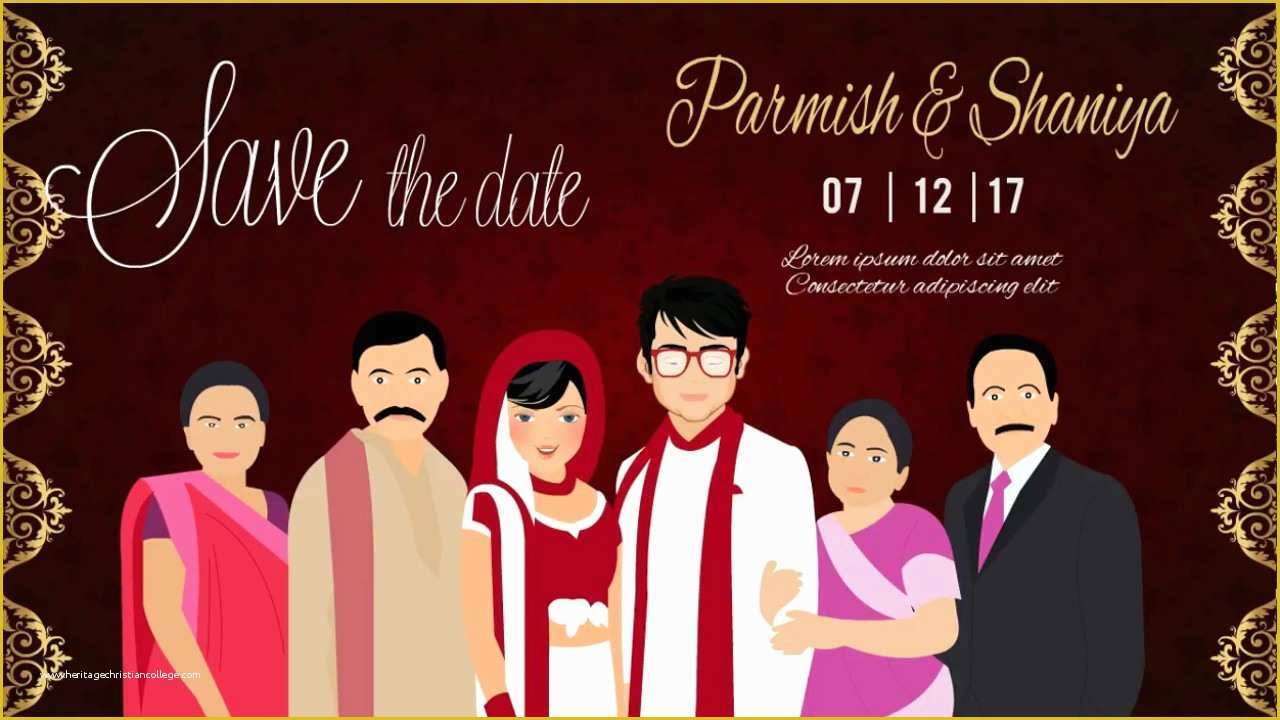 Save the Date Indian Wedding Templates Free Of Indian Wedding Invitation Animated Video for Whatsapp