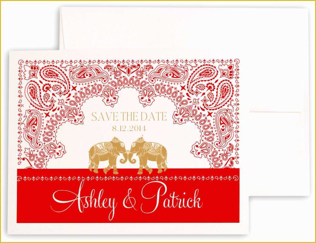 Save the Date Indian Wedding Templates Free Of Paisley Indian Save the Date Cards