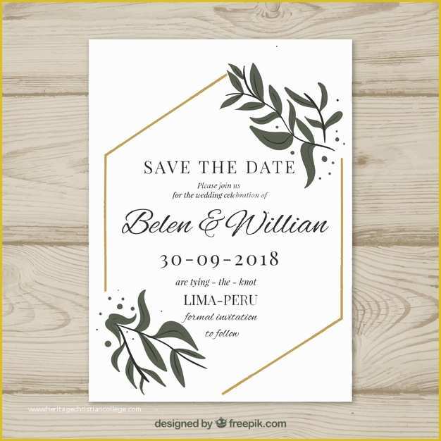 Save the Date Indian Wedding Templates Free Of Tarjeta De Boda Con Hojas Modernas