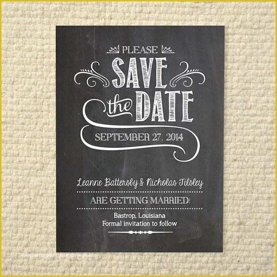 Save the Date Template Free Download Of Wedding Save the Date Handlettered Chalkboard Love Diy