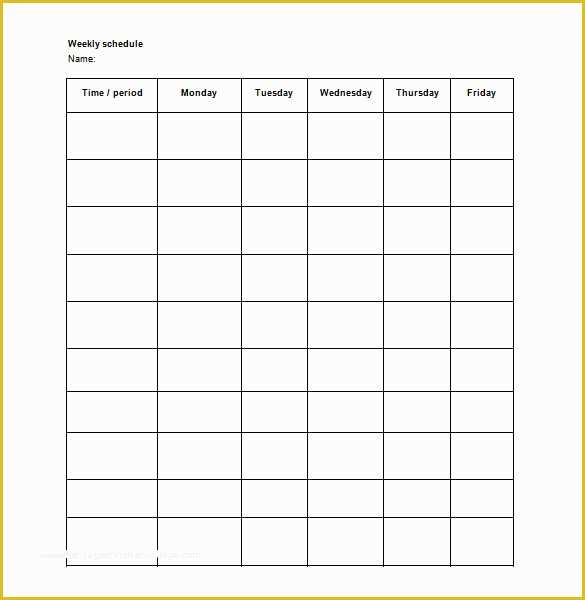 59 Schedule Template Free Download