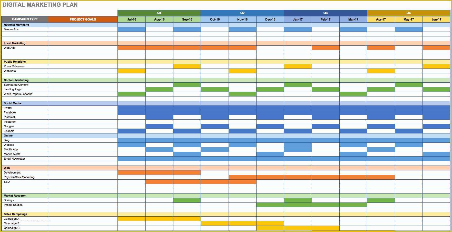 Schedule Template Free Download Of Free Marketing Plan Templates for Excel Smartsheet