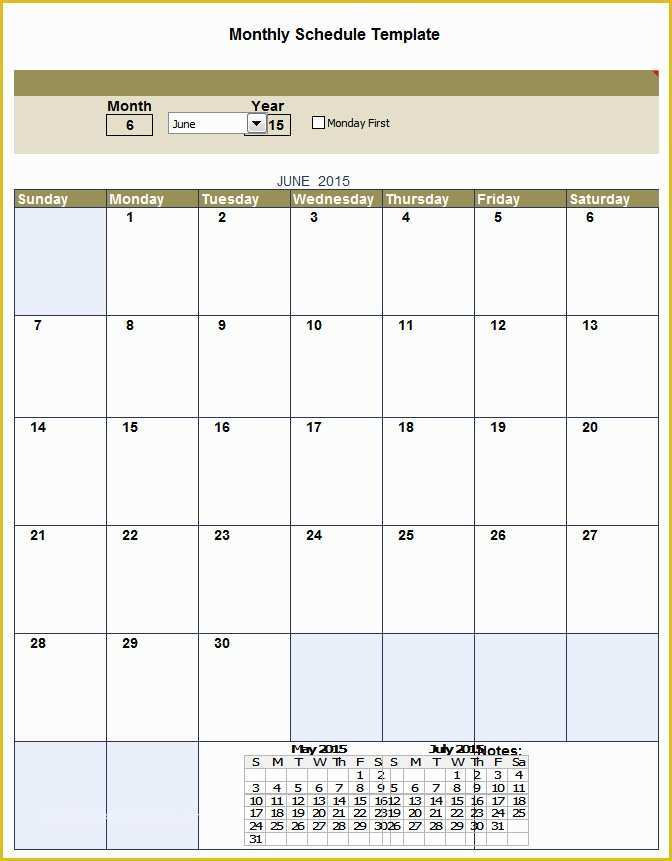 Schedule Template Free Download Of Monthly Schedule Template 13 Free Excel Pdf Documents