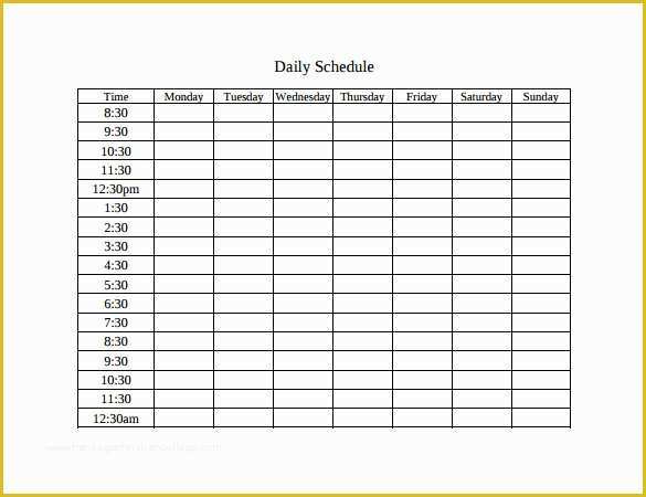 Schedule Template Free Download Of Timetable Templates – 14 Free Word Pdf Documents