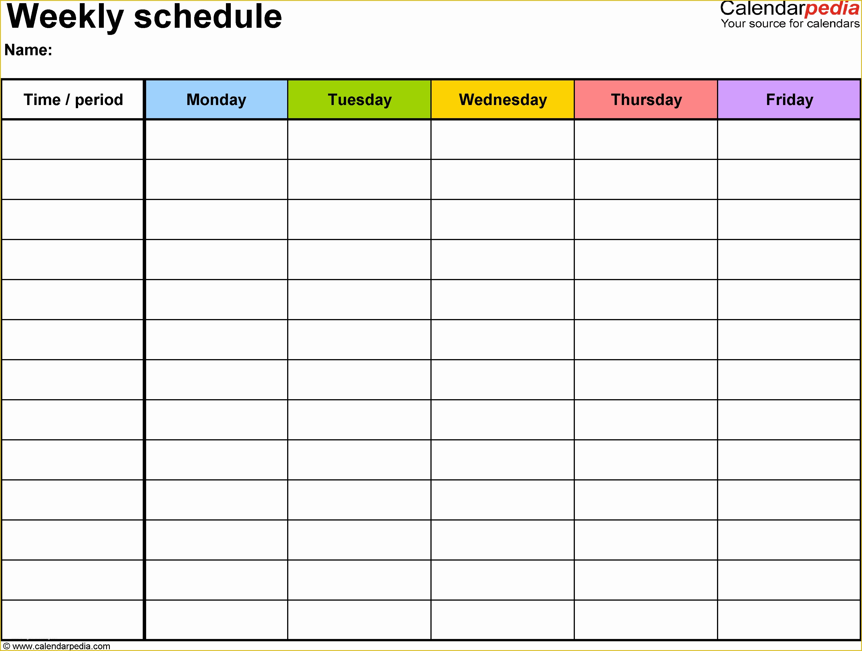 Schedule Template Free Download Of Weekly Calendar Template