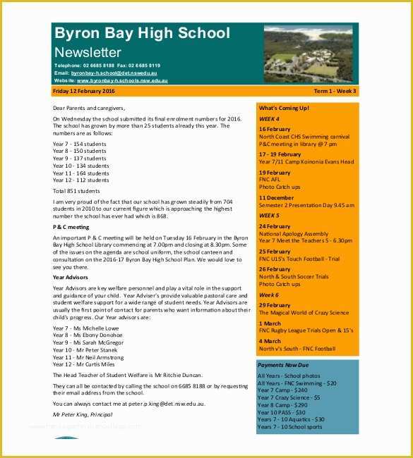 School Newsletter Templates Free Of 7 School Newsletter Templates Free Sample Example