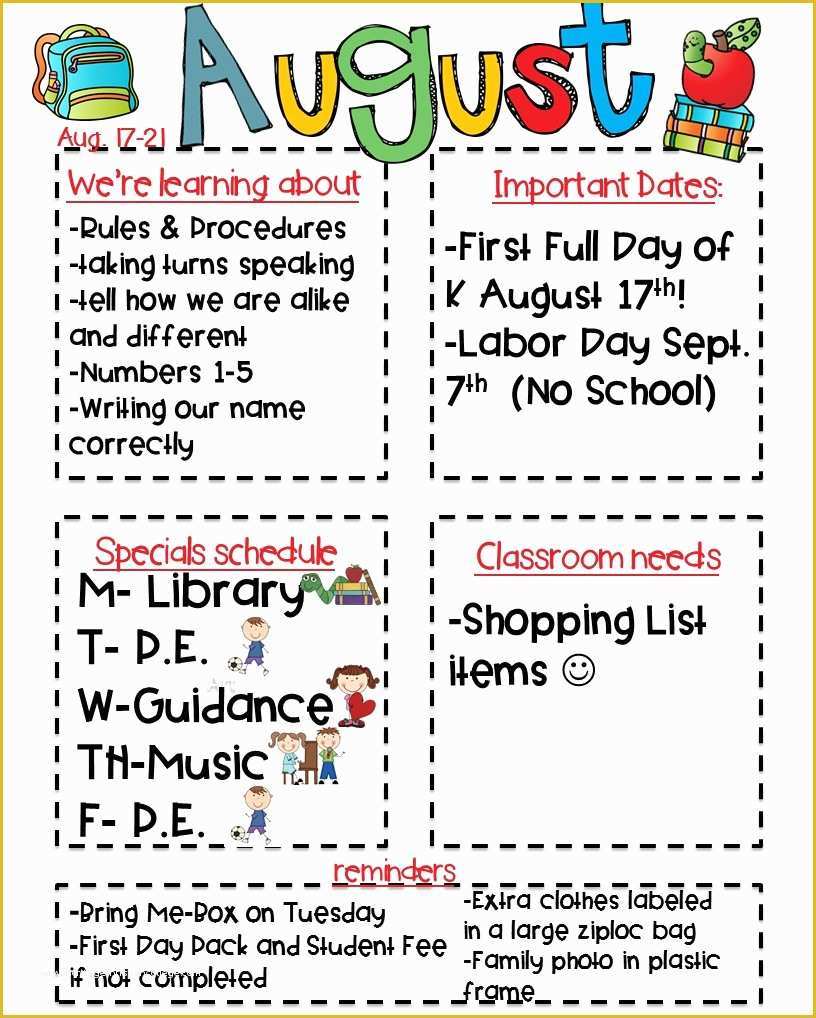 School Newsletter Templates Free Of Classroom Newsletter Freebie Kickin It In Kindergarten