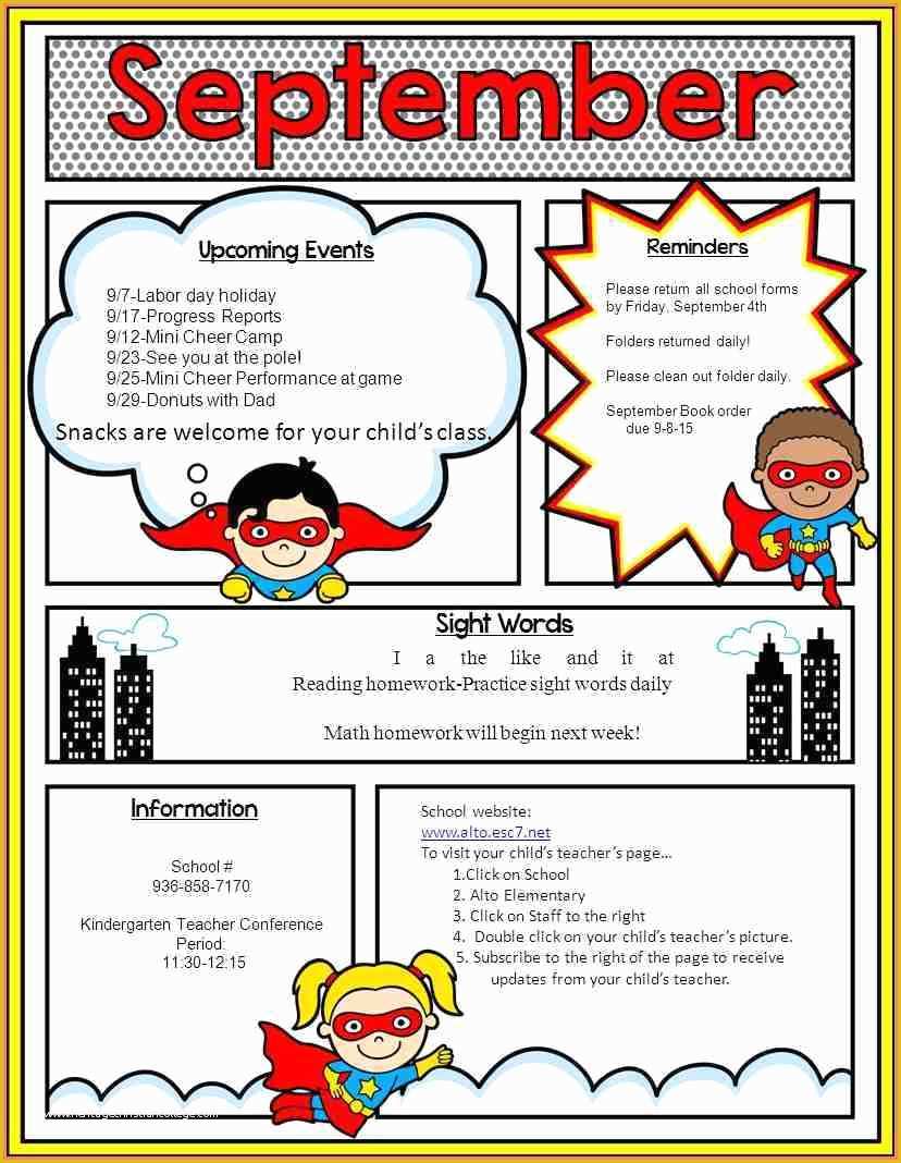 School Newsletter Templates Free Of Elementary Classroom Newsletter Template Free Templates