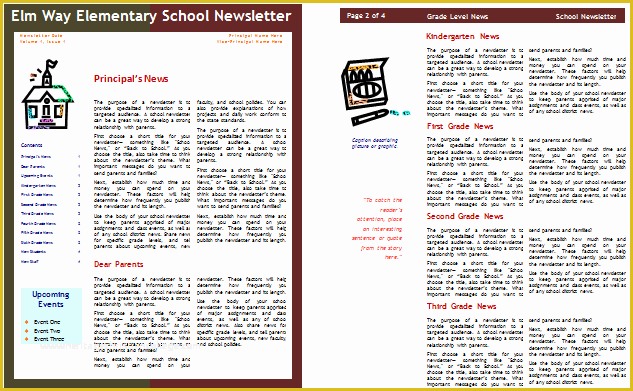 School Newsletter Templates Free Of School Newsletter Templates for Classroom and Parents