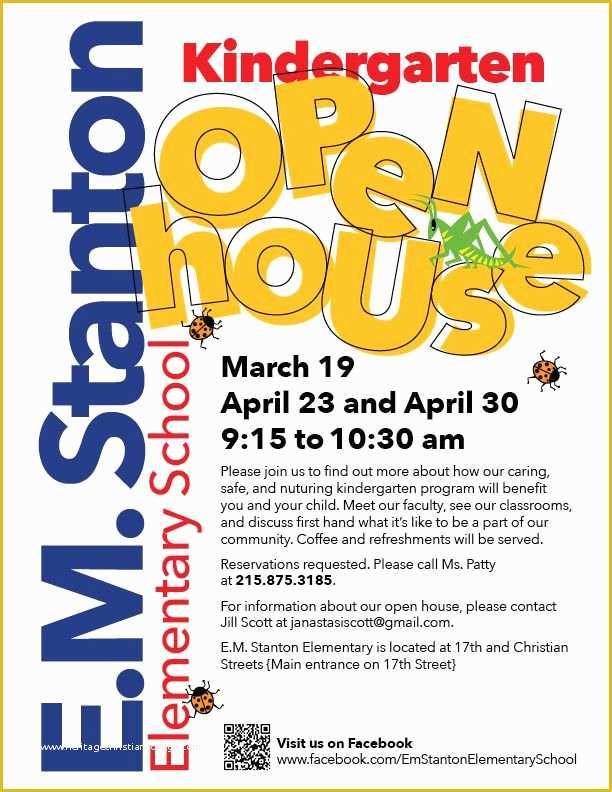School Open House Flyer Template Free Of E M Stanton Kindergarten Open House sosna