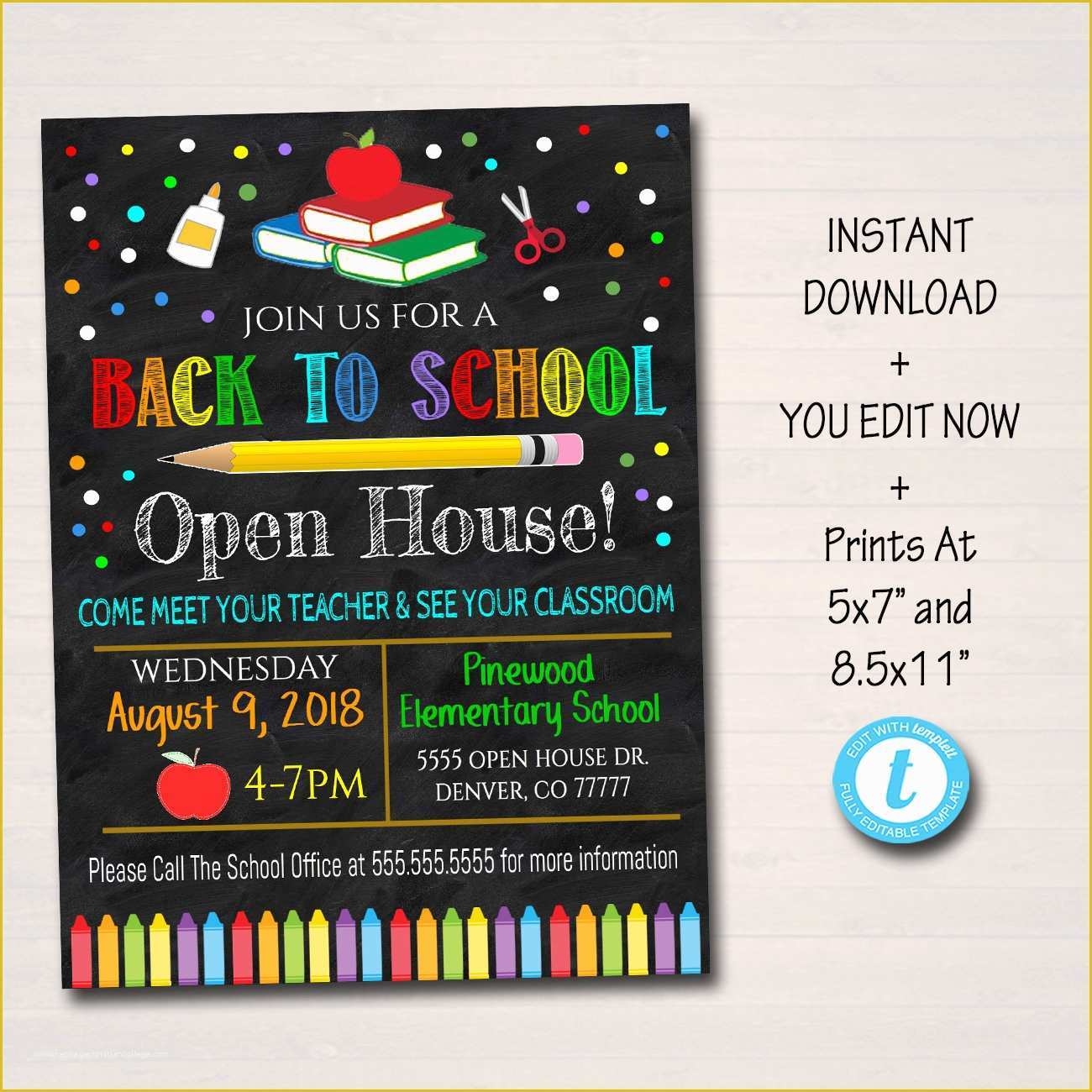 School Open House Flyer Template Free Of Editable School Open House Flyer Printable Pta Pto Flyer