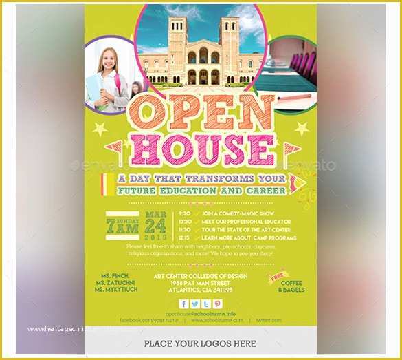 School Open House Flyer Template Free Of School Open House Flyer Template Invitation Templ and