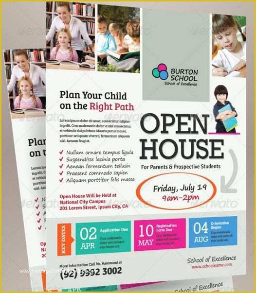 School Open House Flyer Template Free Of School Open House Flyer Template